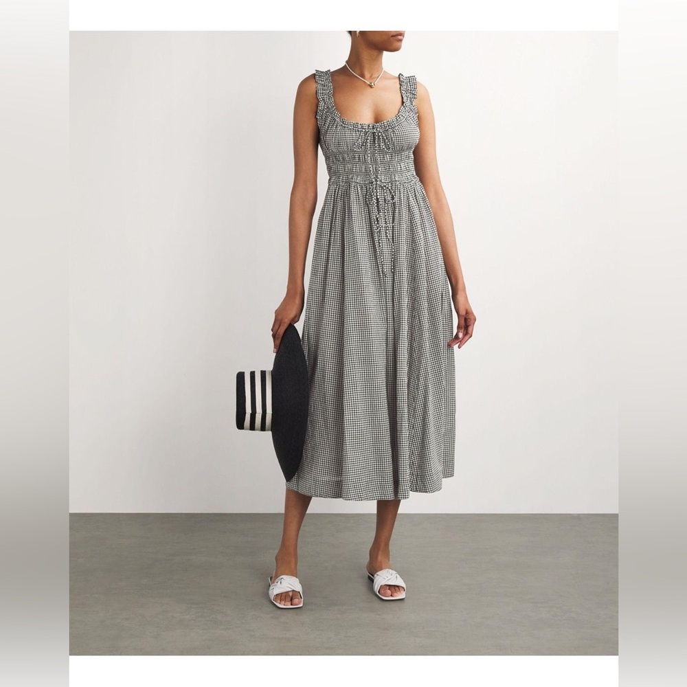 Dôen Emmaretta Dress in La Maddalena Gingham EUC M